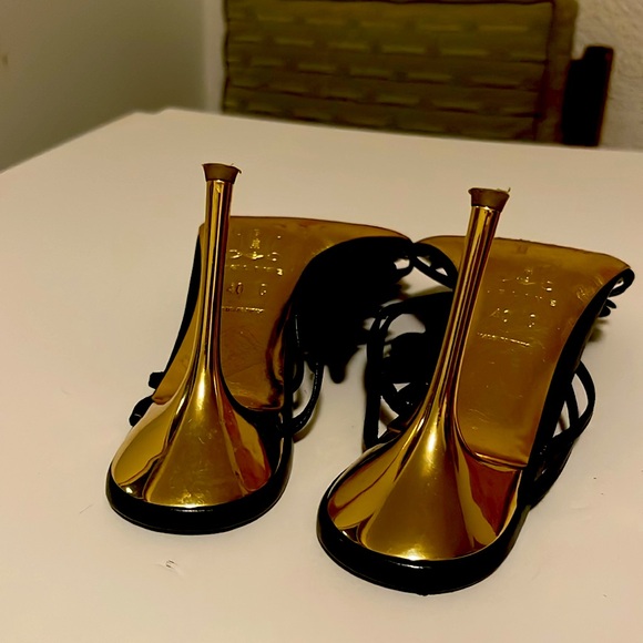 Celine Black Flower Heels  size 40c
